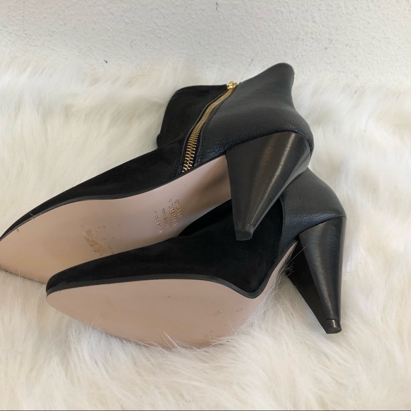 Stuart Weitzman black suede leather mid calf boots - Picture 7 of 8